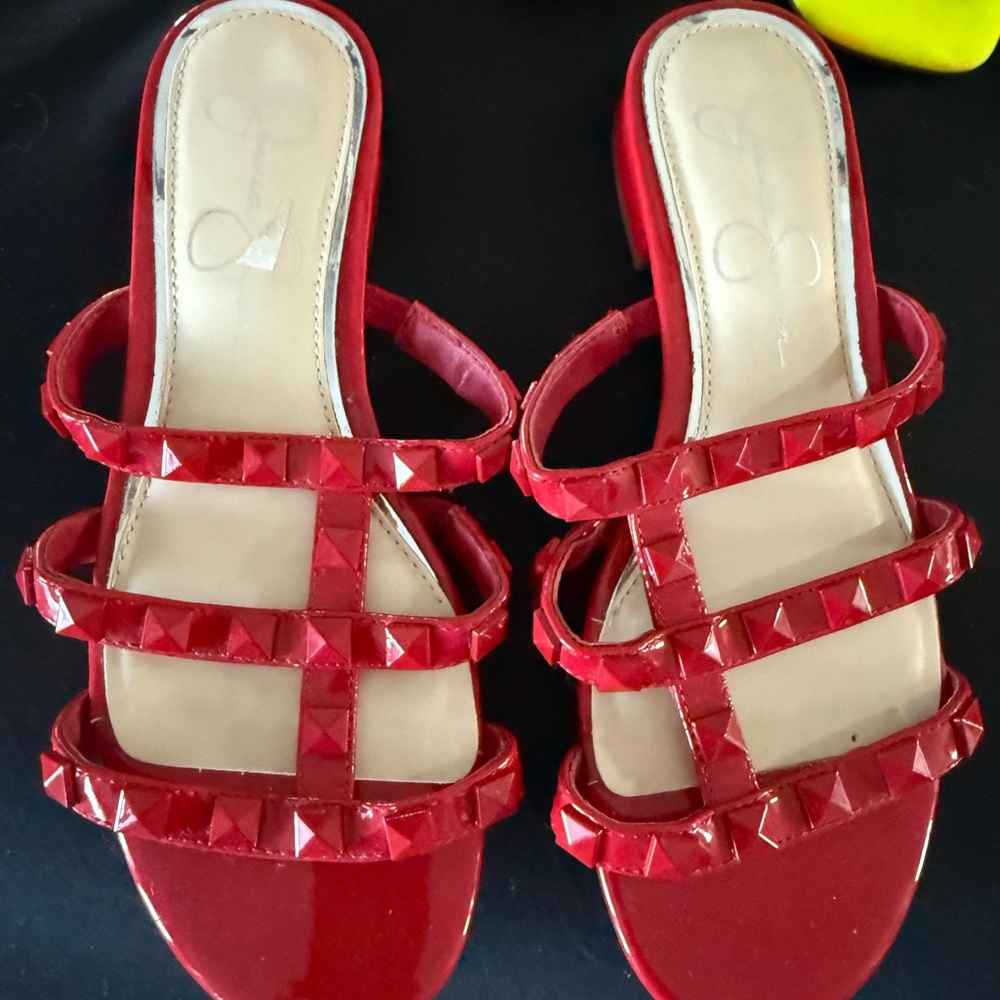 Jessica Simpson Red Strappy Women's Sandals 36 NWOB